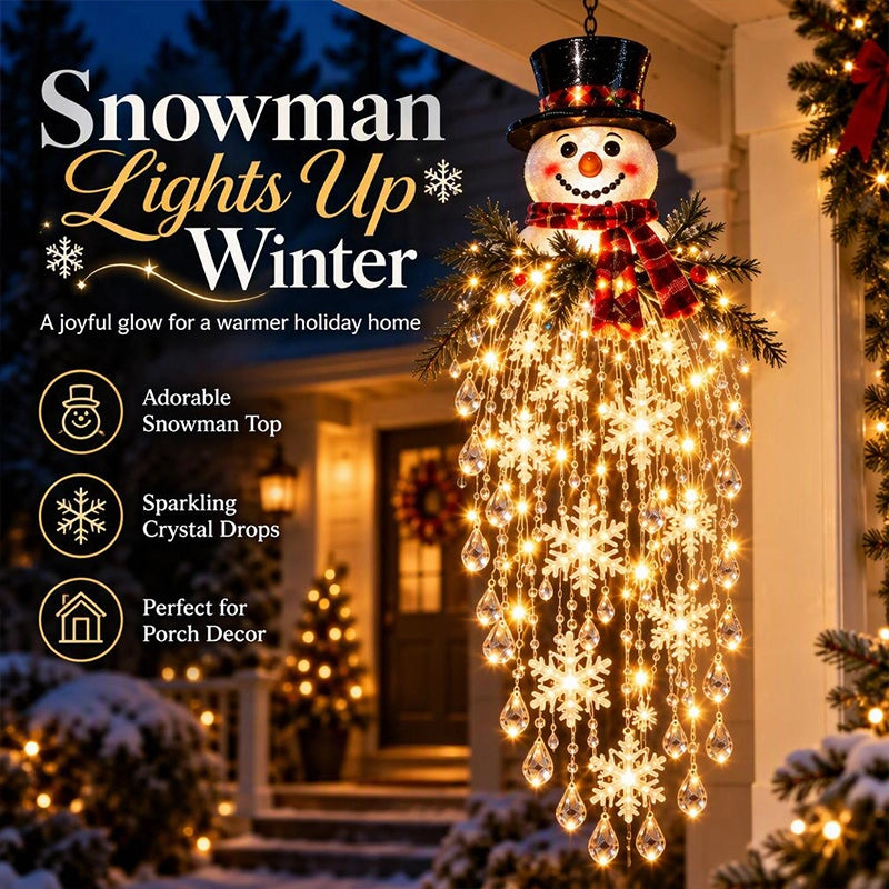 Cascading LED Christmas Porch Light with Crystal Drop Details