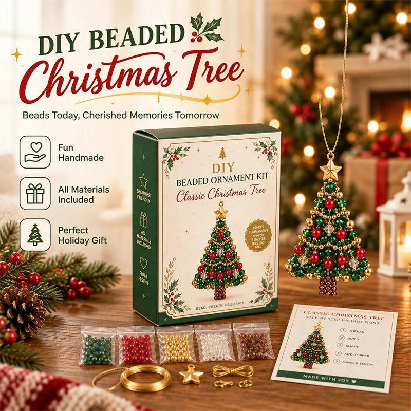 DIY Beaded Christmas Tree Ornament Kit for Holiday Crafting
