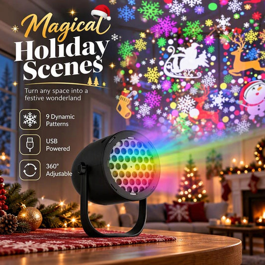 USB Christmas Projection Light in Black or White Housing