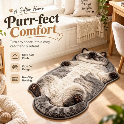 Cat-Shaped Accent Rug, 60 × 90 cm