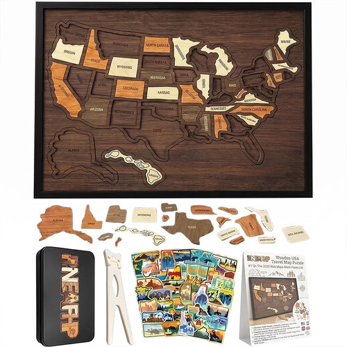 Wooden USA Travel Map Puzzle