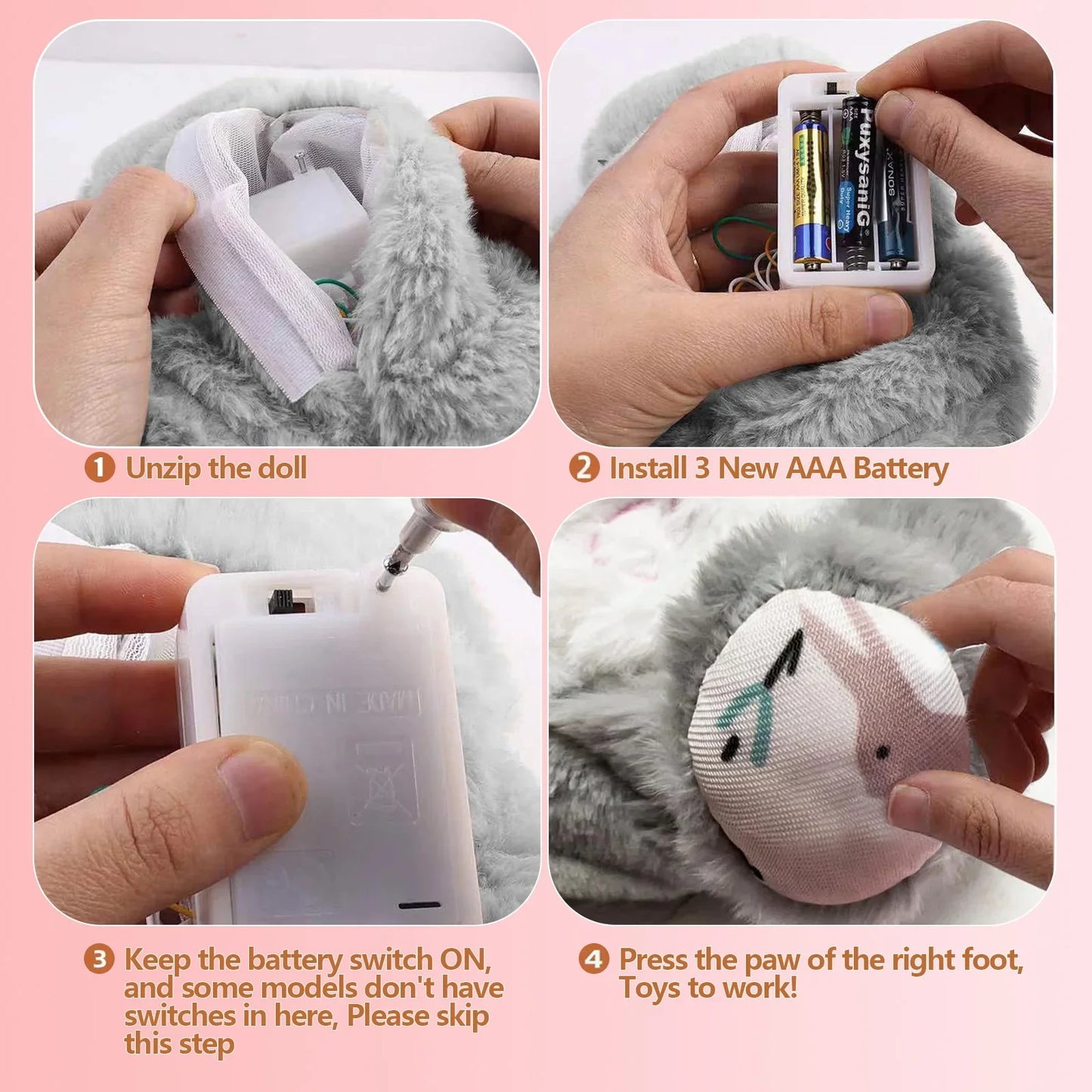 Breathing bunny plush