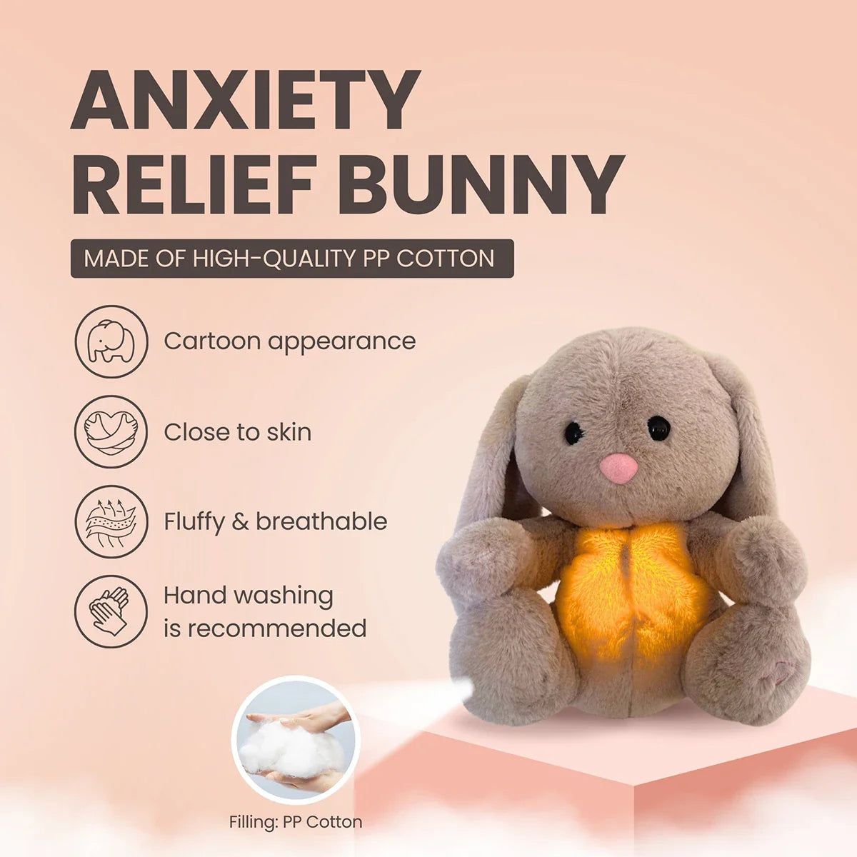 Breathing bunny plush