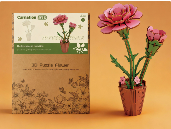 3D Wooden Flower Puzzle 2-Pack