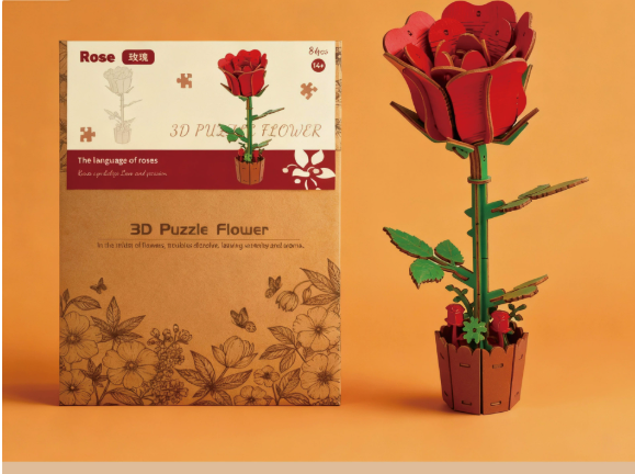 3D Wooden Flower Puzzle 2-Pack