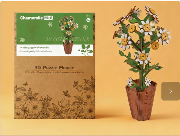 3D Wooden Flower Puzzle 2-Pack
