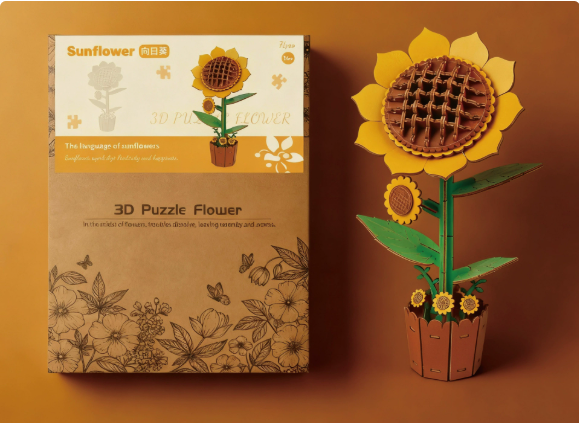 3D Wooden Flower Puzzle 2-Pack