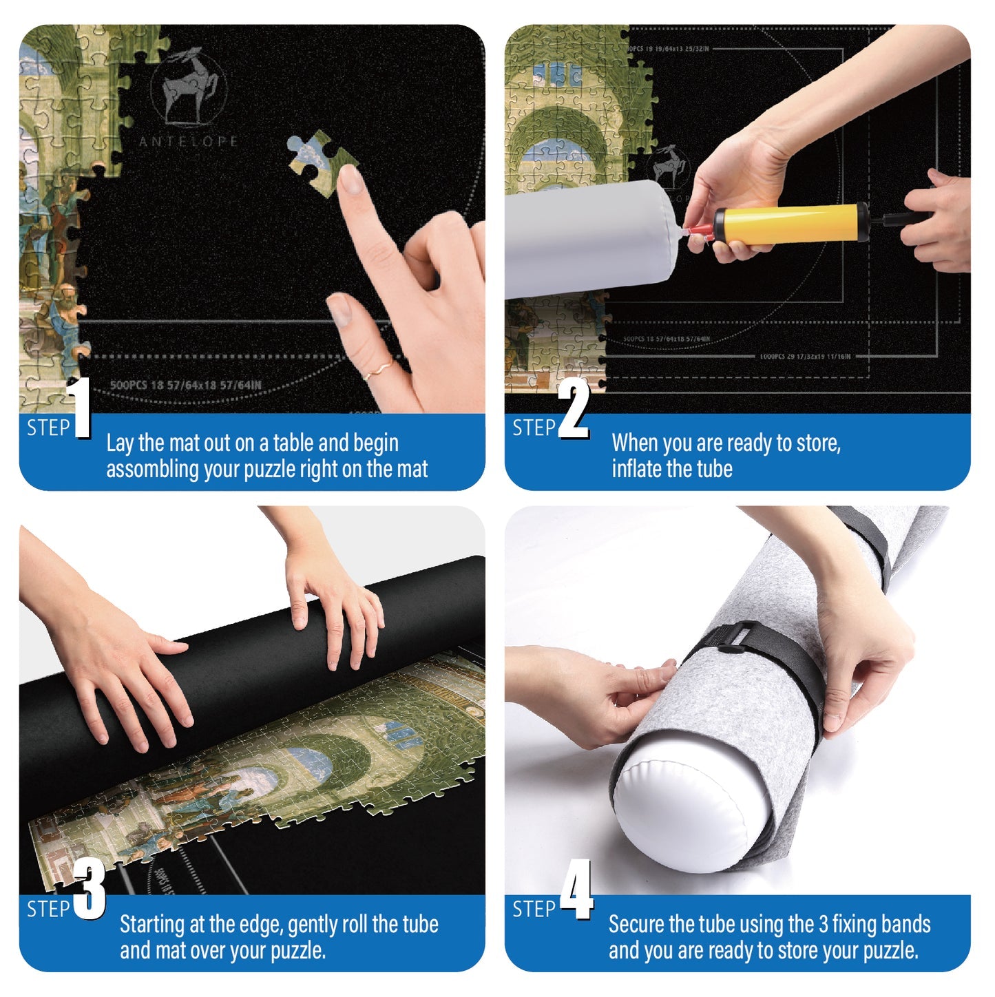 6 Pcs Puzzle Mat Set for Up to 1500 Pieces