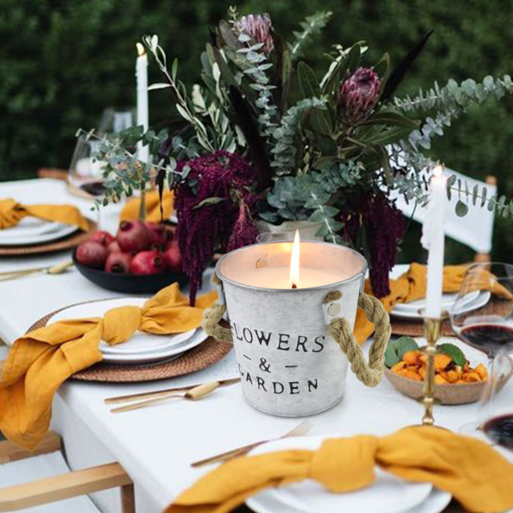 WOW LIFE 2X pack. 2x50hours .100Hours Burn Time. flower pot.Citronella Scented Candle. reuse garden flower pot