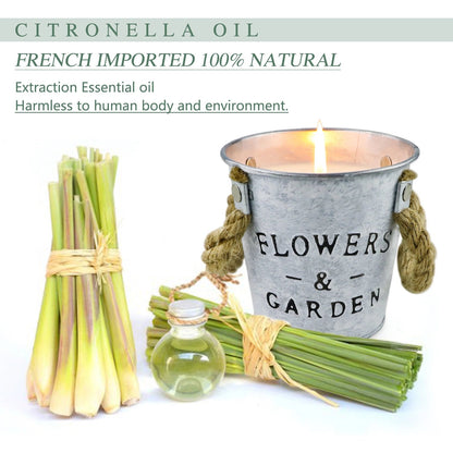 WOW LIFE 2X pack. 2x50hours .100Hours Burn Time. flower pot.Citronella Scented Candle. reuse garden flower pot
