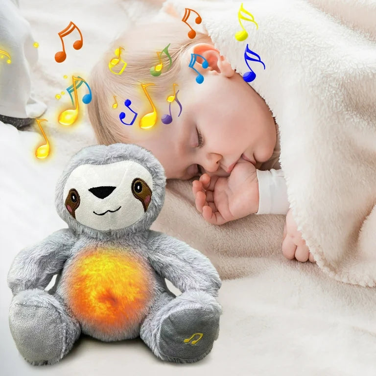 Breathing sloth bear toy for a good night's sleep