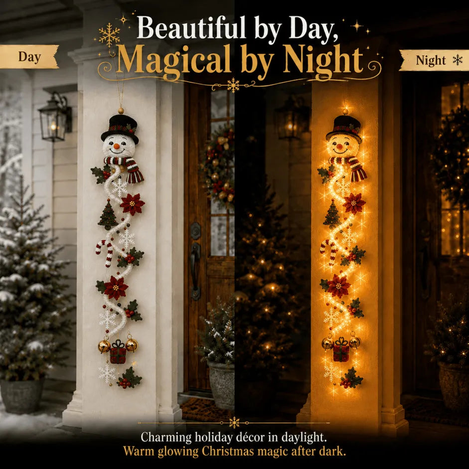 Santa Claus lighted Christmas door hanger