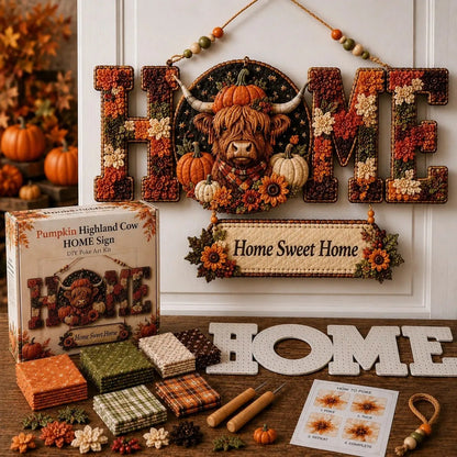 DIY Fabric Poke Art HOME Sign Kit for No-Sew Seasonal Decorating