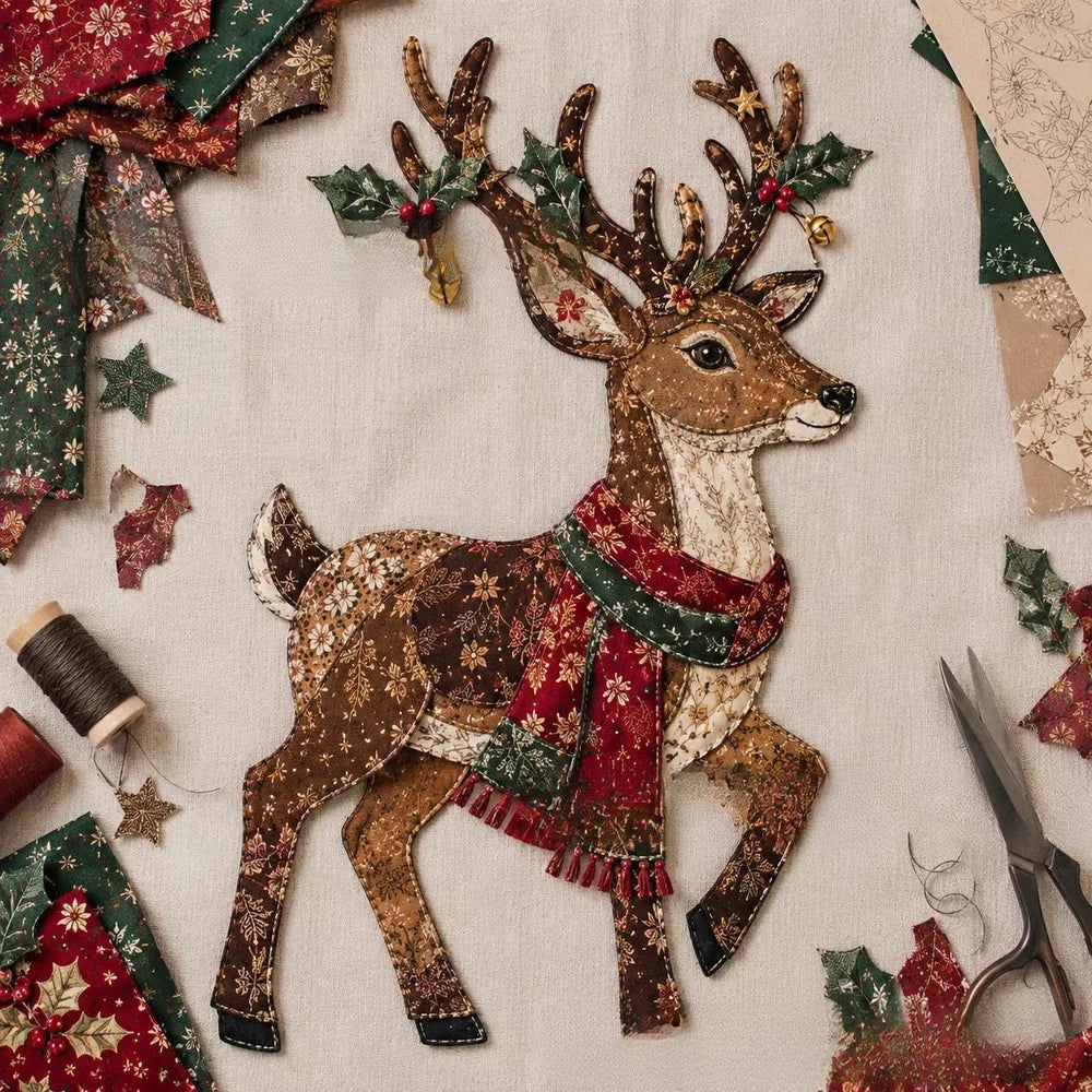 Christmas Patchwork Fabric Ornament Kit