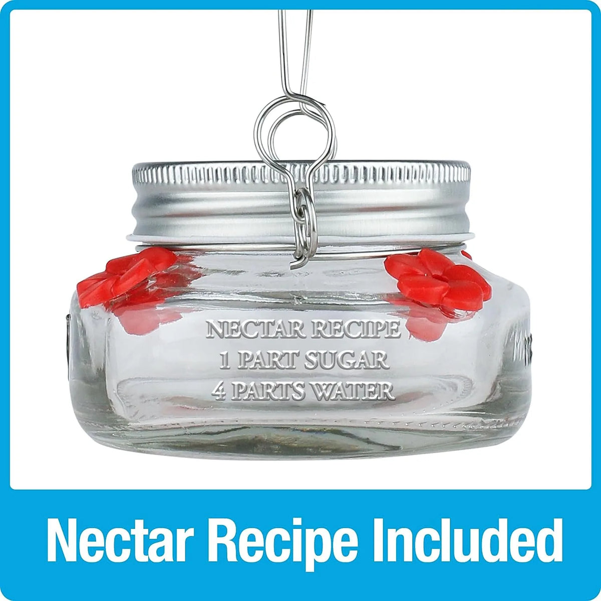 🎉 Beautiful Plastic Jar Hummingbird Feeder W/ Four Ports