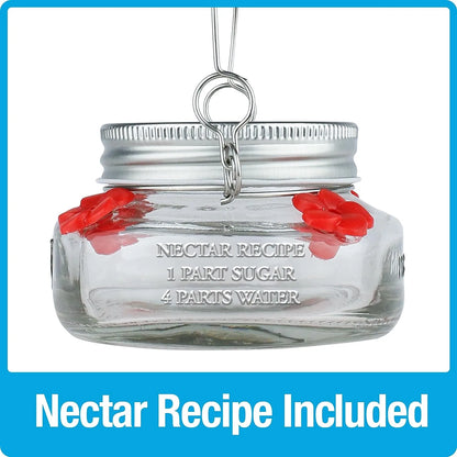 🎉 Beautiful Plastic Jar Hummingbird Feeder W/ Four Ports