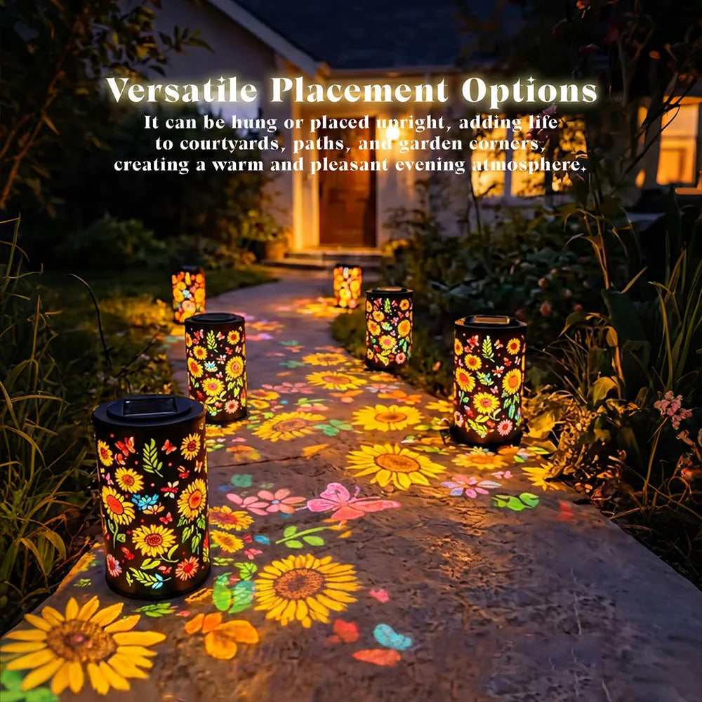 Colorful Sunflower Glow Solar Garden Lantern