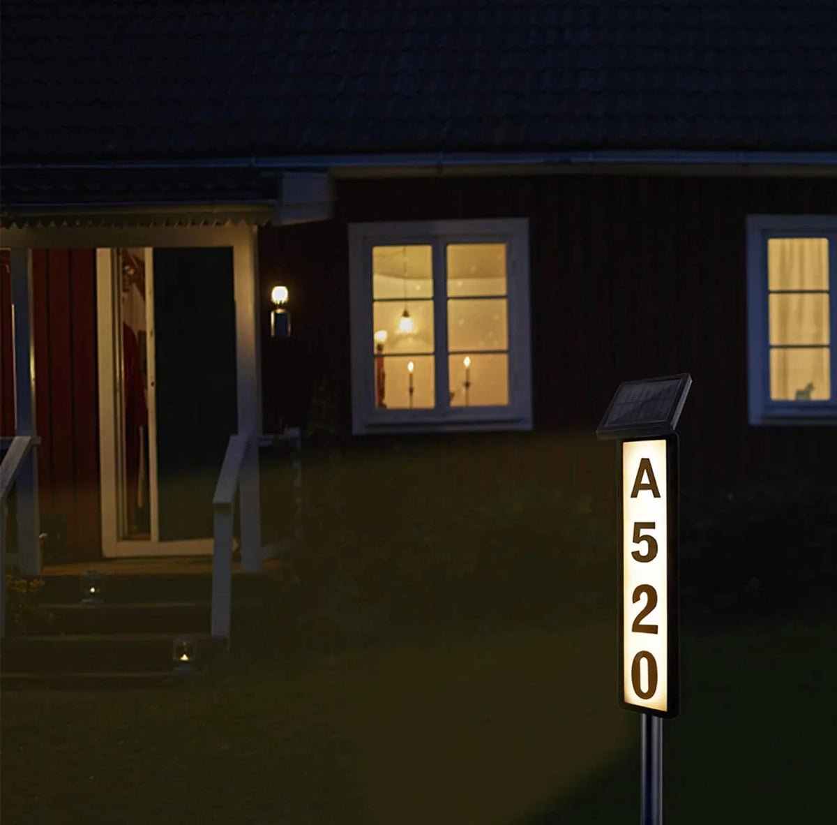 Solar Lighted House Address Numbers Sign