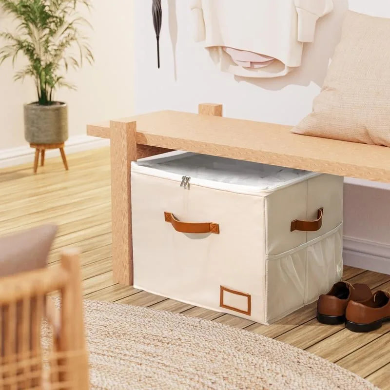 👟Space-Saving Fabric Shoe Storage Box with Clear Lid