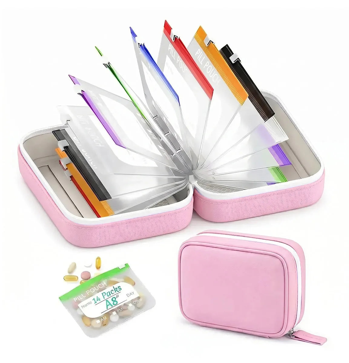 A8 14 Pages Waterproof Pill Box
