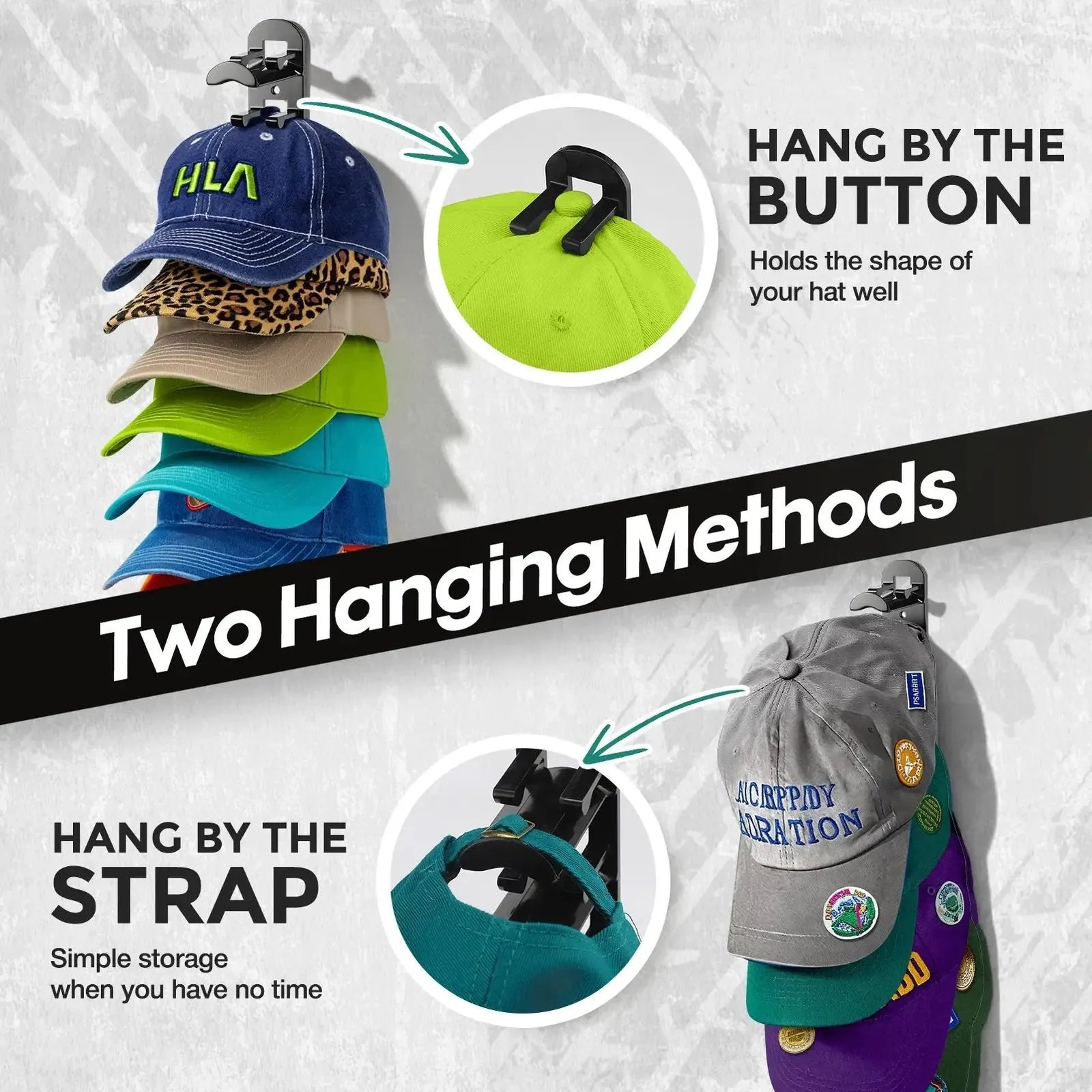 🎁Buy 1 Get 1 Free🎁Hat Hook for Wall 2 Pack Hat Organizer