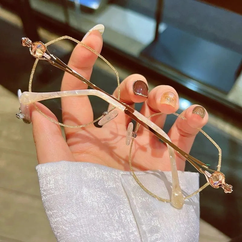 Diamond Rimless Anti-Blue Light Presbyopia Glasses
