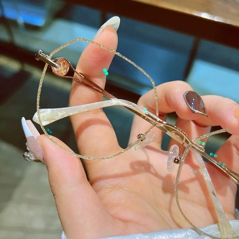Diamond Rimless Anti-Blue Light Presbyopia Glasses