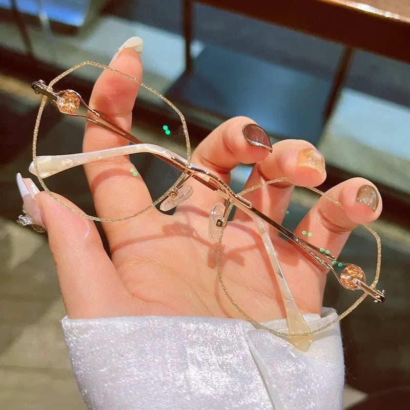 Diamond Rimless Anti-Blue Light Presbyopia Glasses