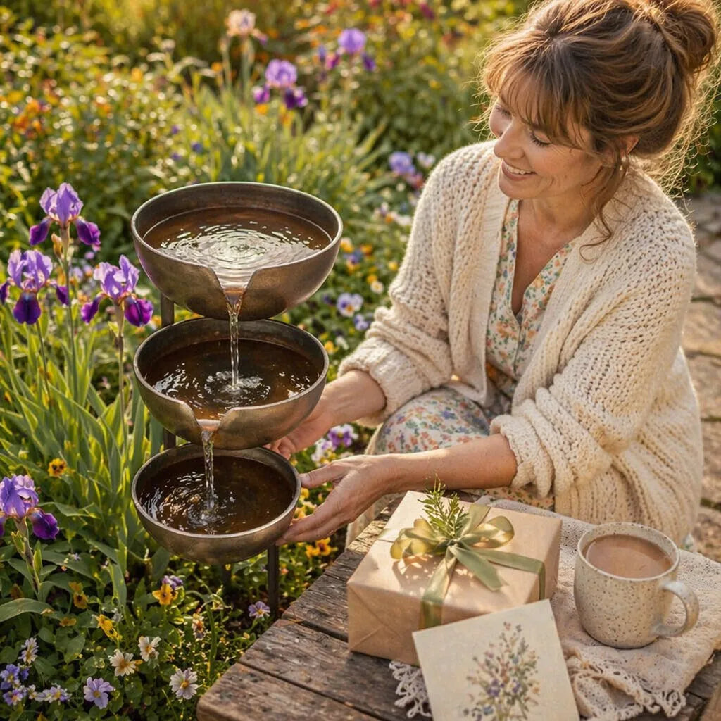 🔥Hot Sale 50% OFF🔥Bring Life Back To Your Garden – Peaceful Cascading Rain Catcher Bird Bath For Welcoming Garden Wildlife🌿🐦