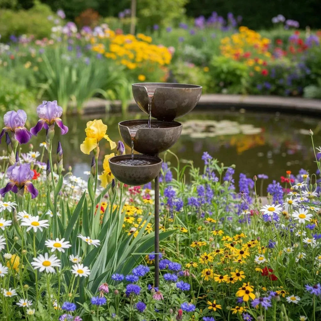 🔥Hot Sale 50% OFF🔥Bring Life Back To Your Garden – Peaceful Cascading Rain Catcher Bird Bath For Welcoming Garden Wildlife🌿🐦