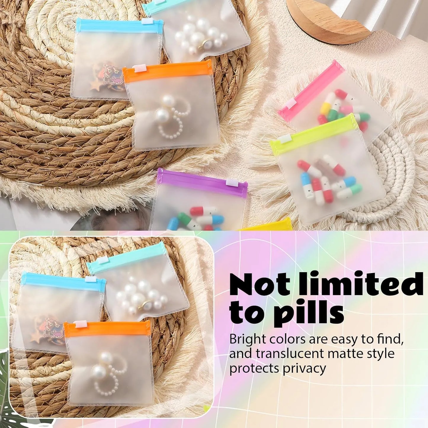 35 Pcs Pill Pouch Bags Zippered Pill Bag Set