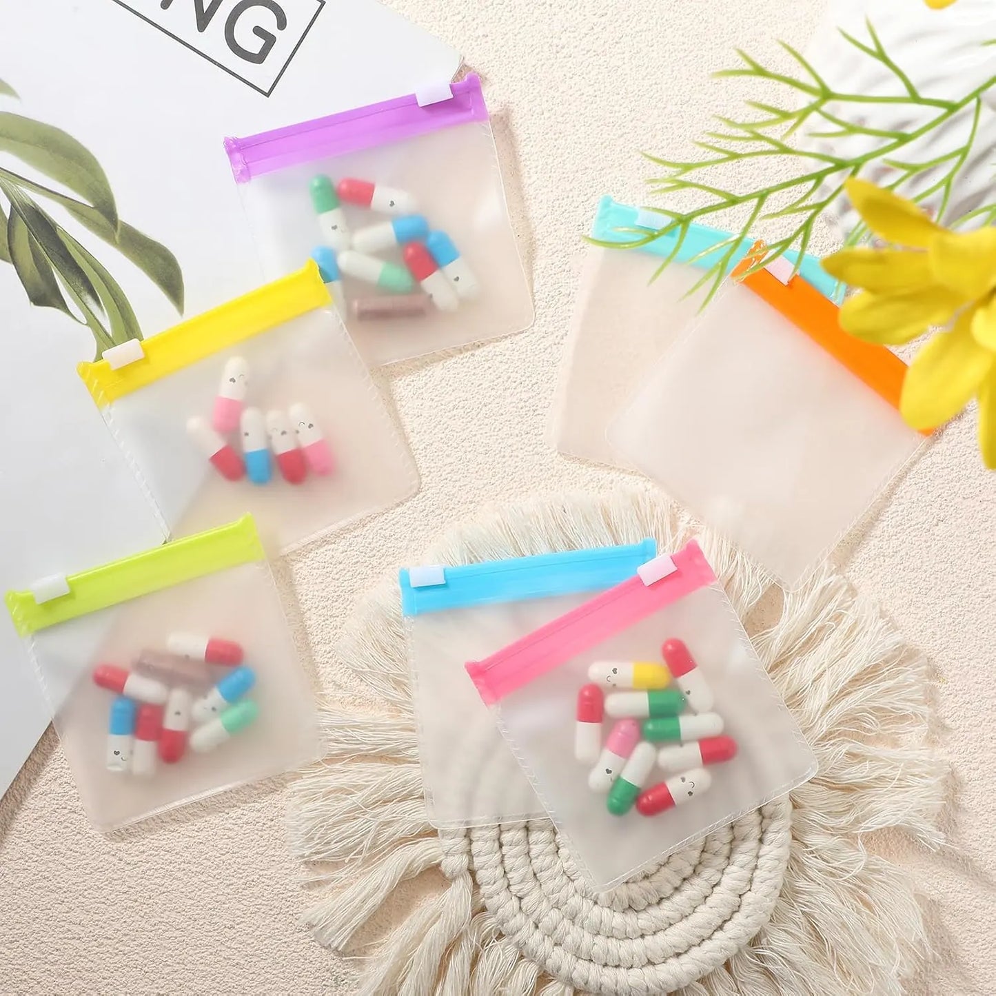 35 Pcs Pill Pouch Bags Zippered Pill Bag Set
