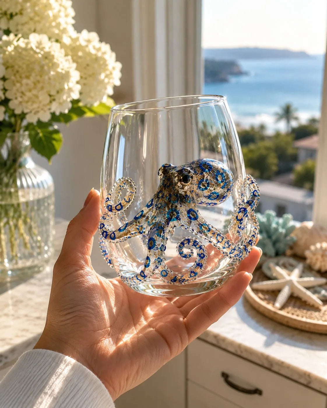 🎁 The Perfect Beach House Gift🌊3D Ocean Animal Artisan Glassware Collection