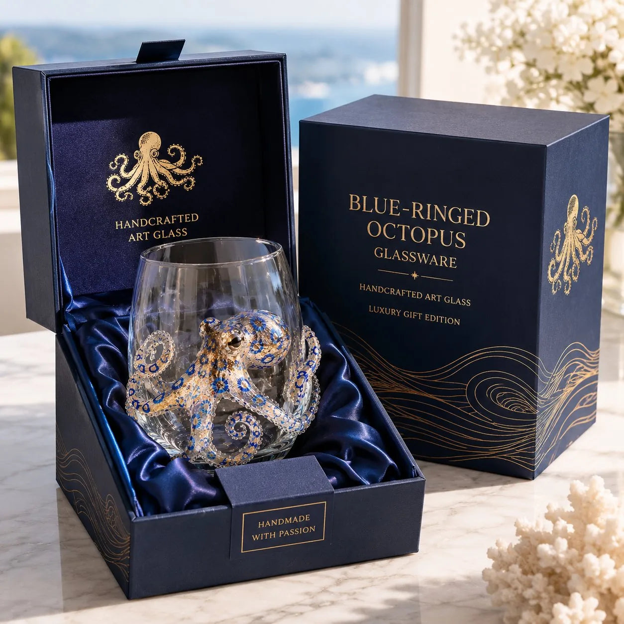 🎁 The Perfect Beach House Gift🌊3D Ocean Animal Artisan Glassware Collection