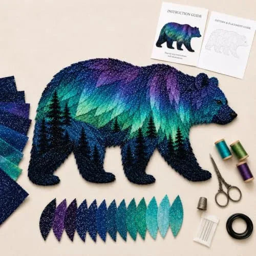 Northern Lights Wildlife Patchwork Art Kit