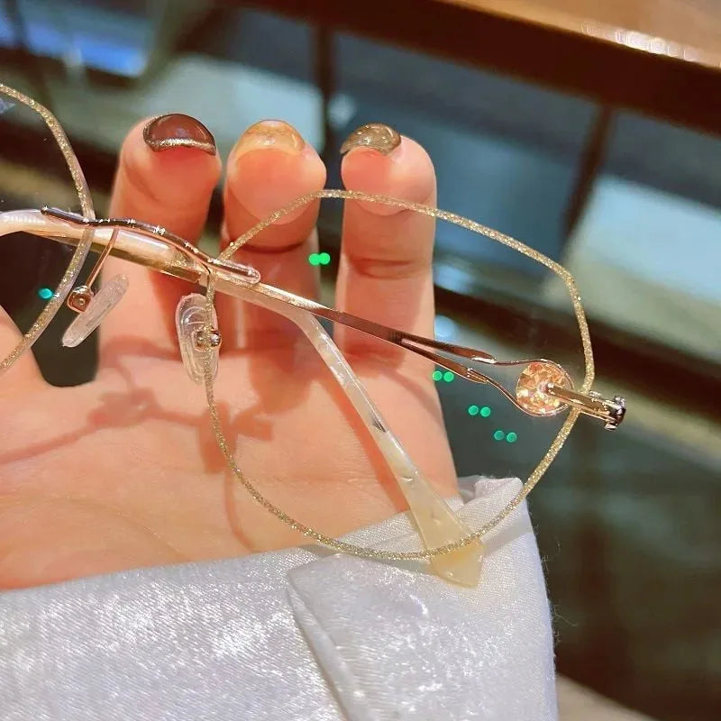 Diamond Rimless Anti-Blue Light Presbyopia Glasses
