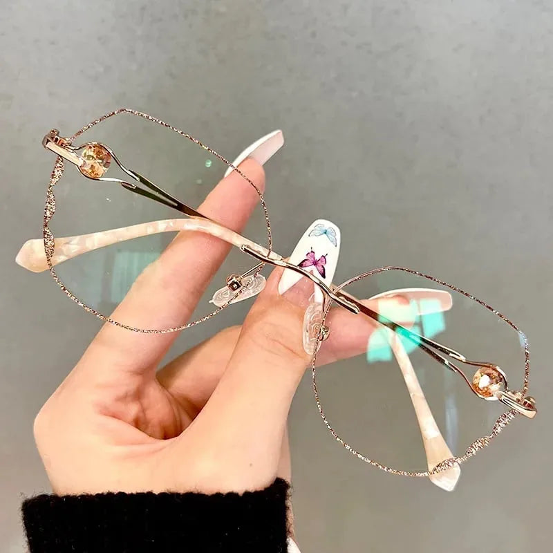 Diamond Rimless Anti-Blue Light Presbyopia Glasses