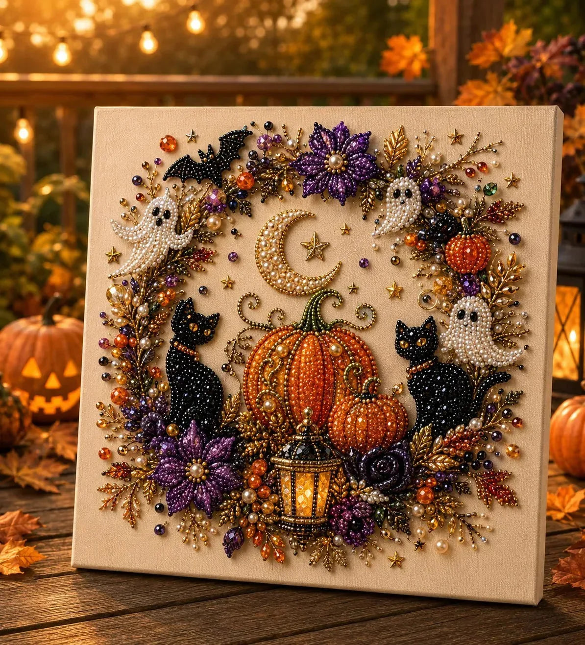 👻✨ Halloween Pearl Art DIY Kit – Turn Tiny Pearls into Spooky-Cute Magic