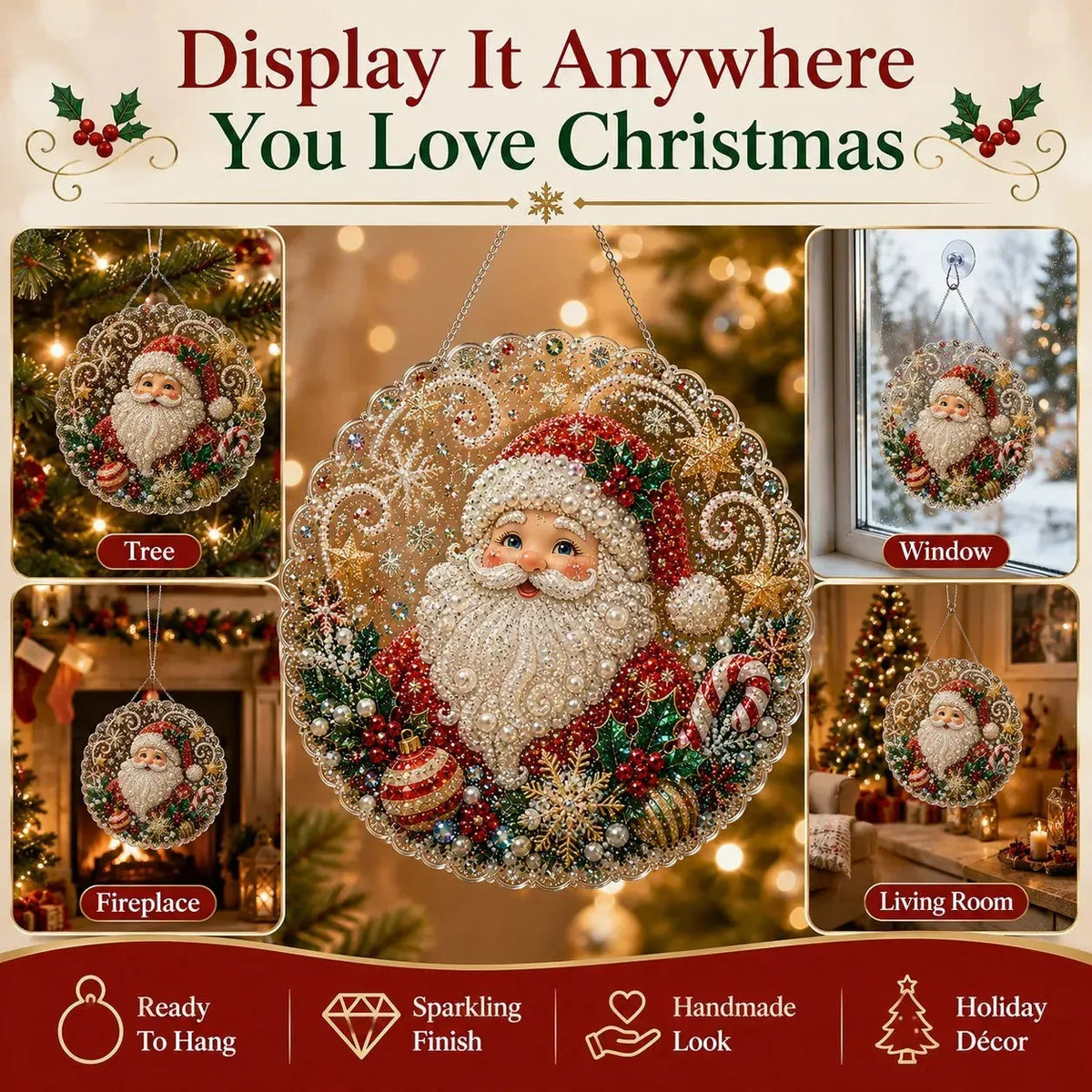 Christmas Pearl Diamond Art Hanging Ornament Kit - image 4