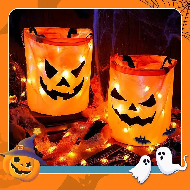 🎃 2026 Sale — Over 19,000 Sold!✨ Halloween Glowing Pumpkin Bag – LED Lights & Spacious Interior 🍬2 Pack