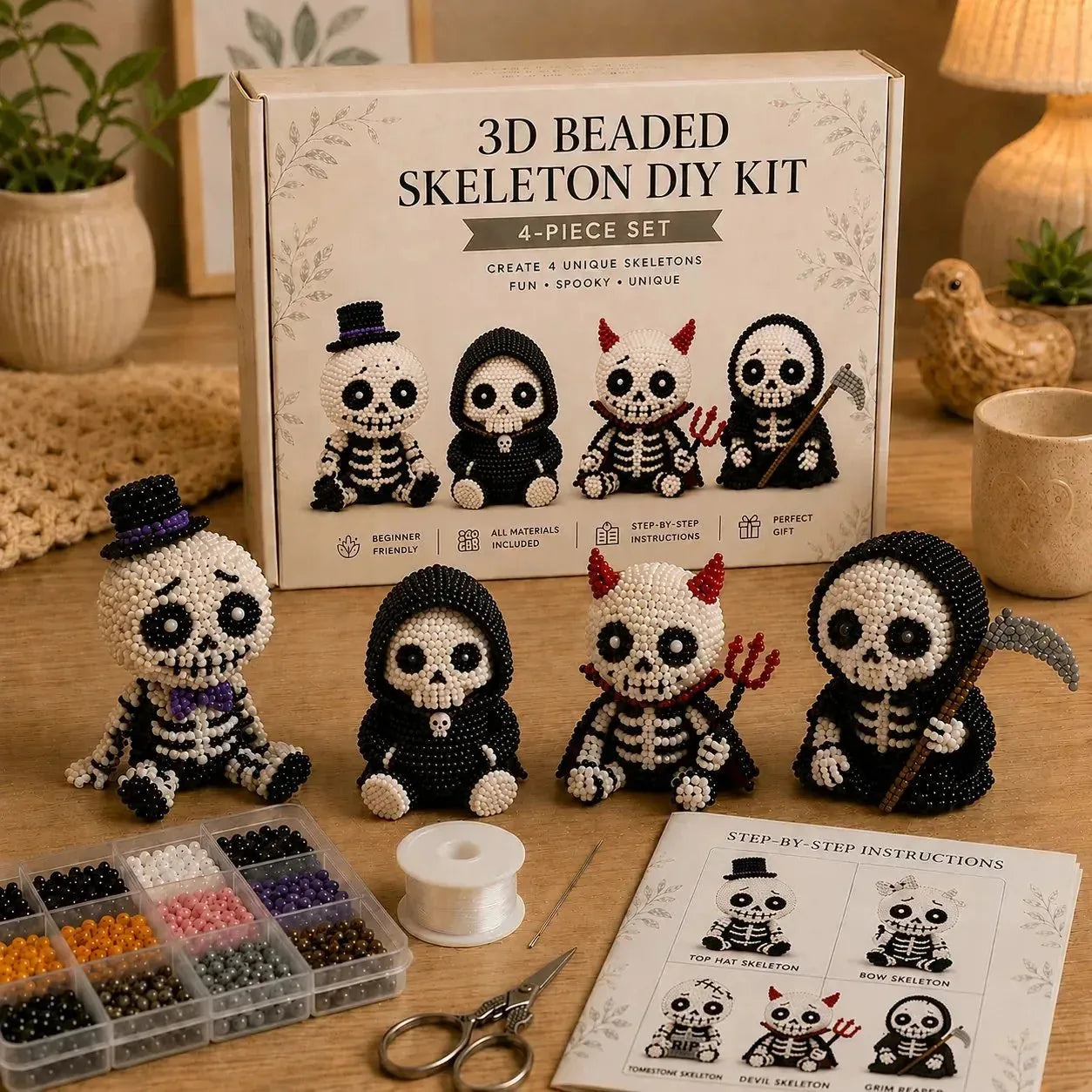 🔥 Last Day – 50% Off 💀 3D Skeleton Bead Craft Kit