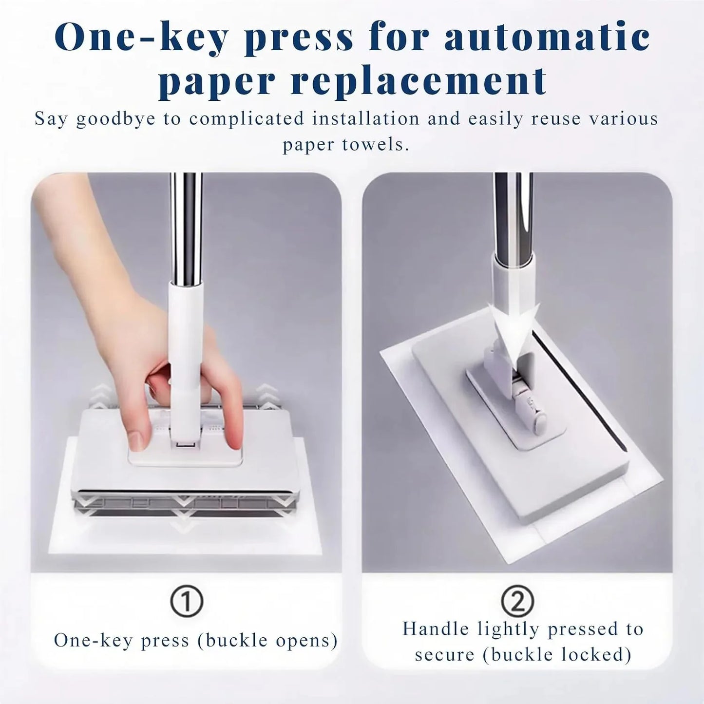 100cm Zero Touch Mini Mop with Hands-Free Cloth Change Set