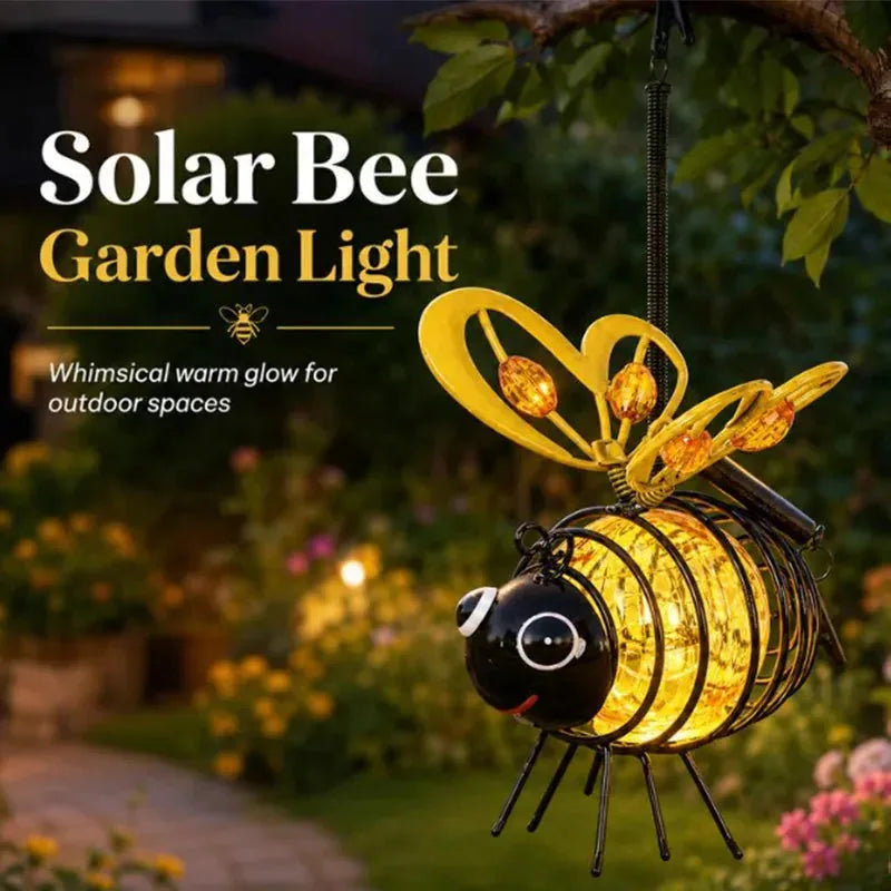 Solar Hanging Bee Garden Lights – 2 Pack - image 1