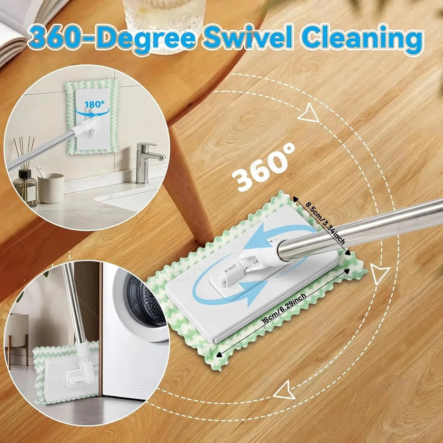 100cm Zero Touch Mini Mop with Hands-Free Cloth Change Set