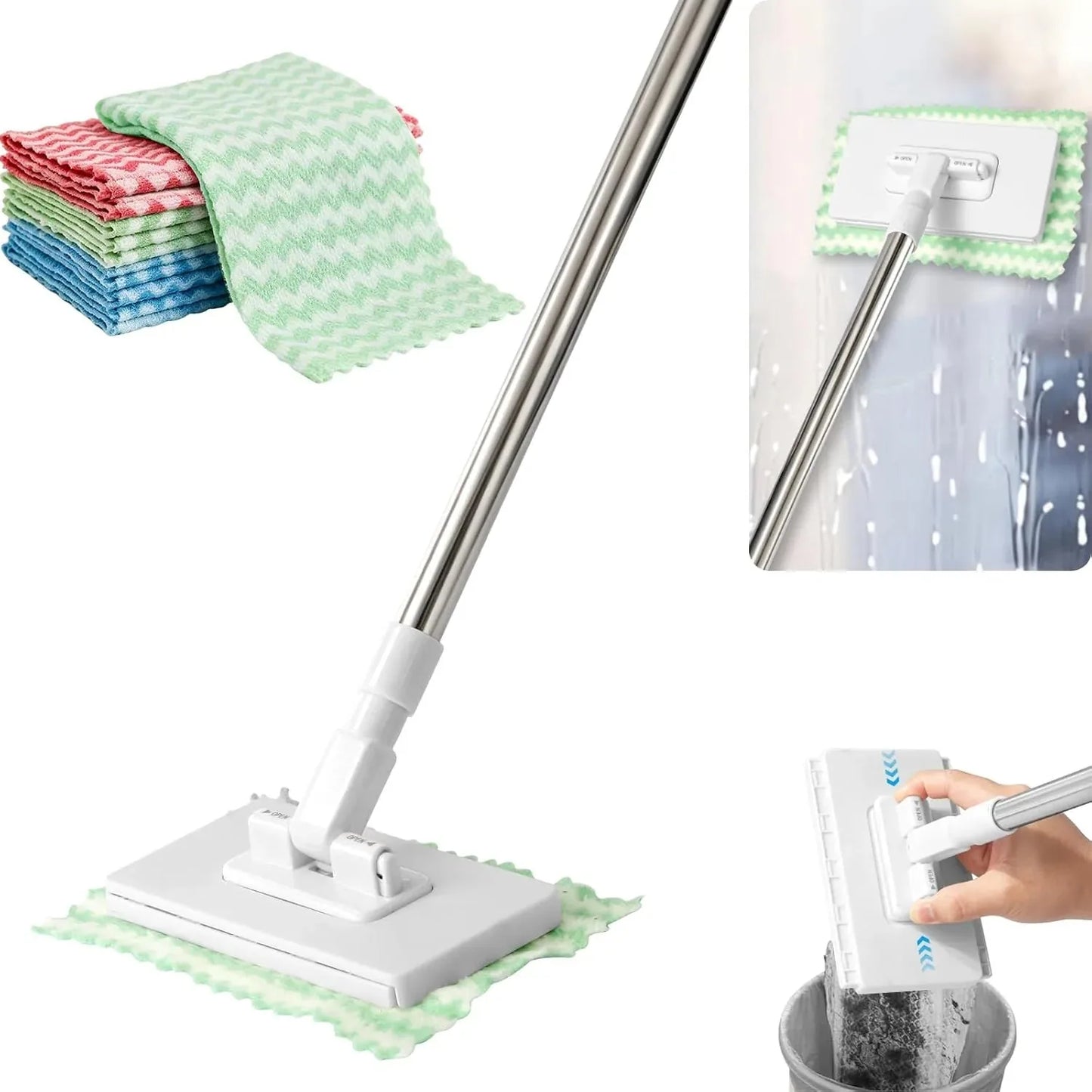 100cm Zero Touch Mini Mop with Hands-Free Cloth Change Set