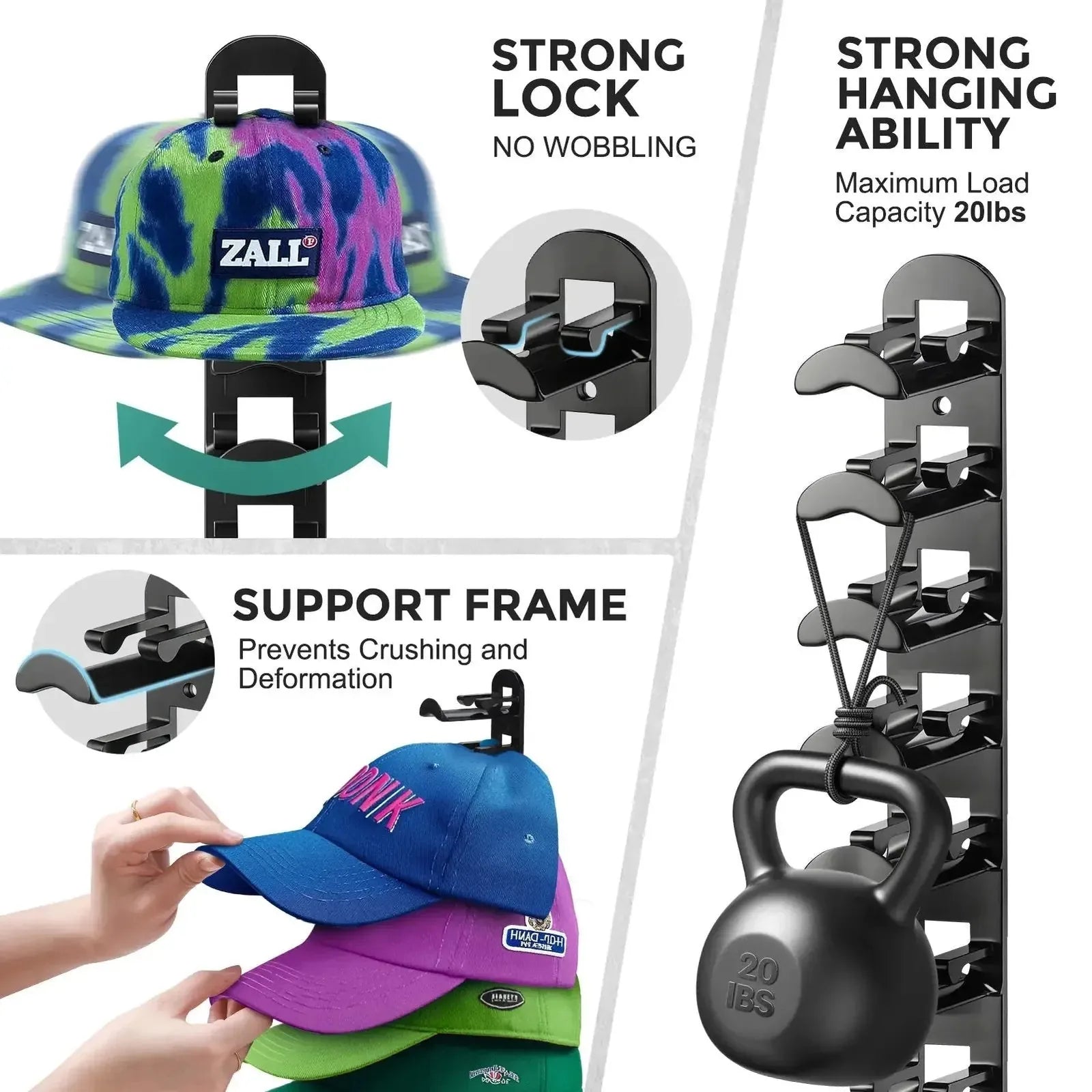 🎁Buy 1 Get 1 Free🎁Hat Hook for Wall 2 Pack Hat Organizer