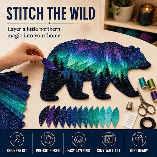 Northern Lights Wildlife Patchwork Art Kit