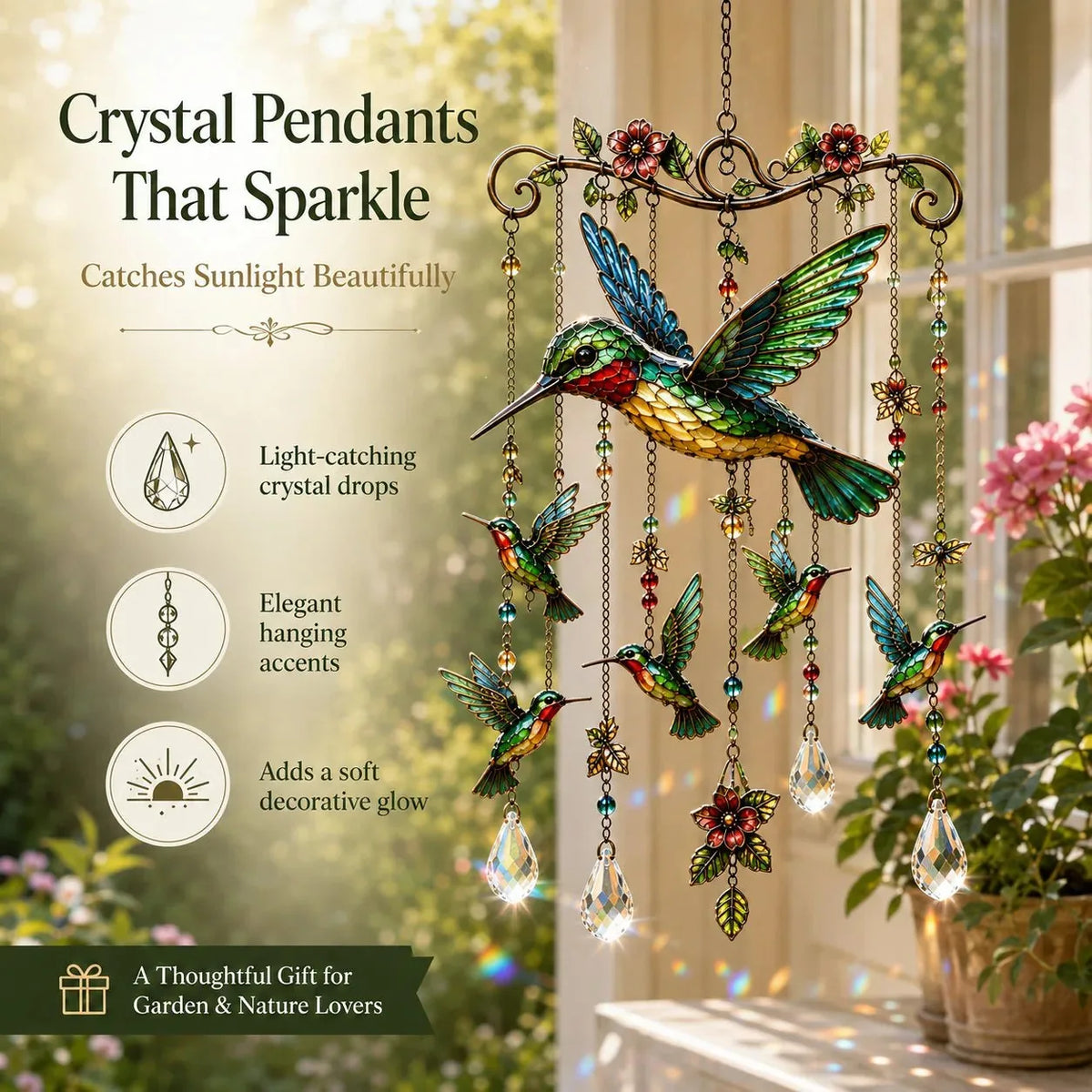 🐦🎐Graceful Hummingbird Wind Chime