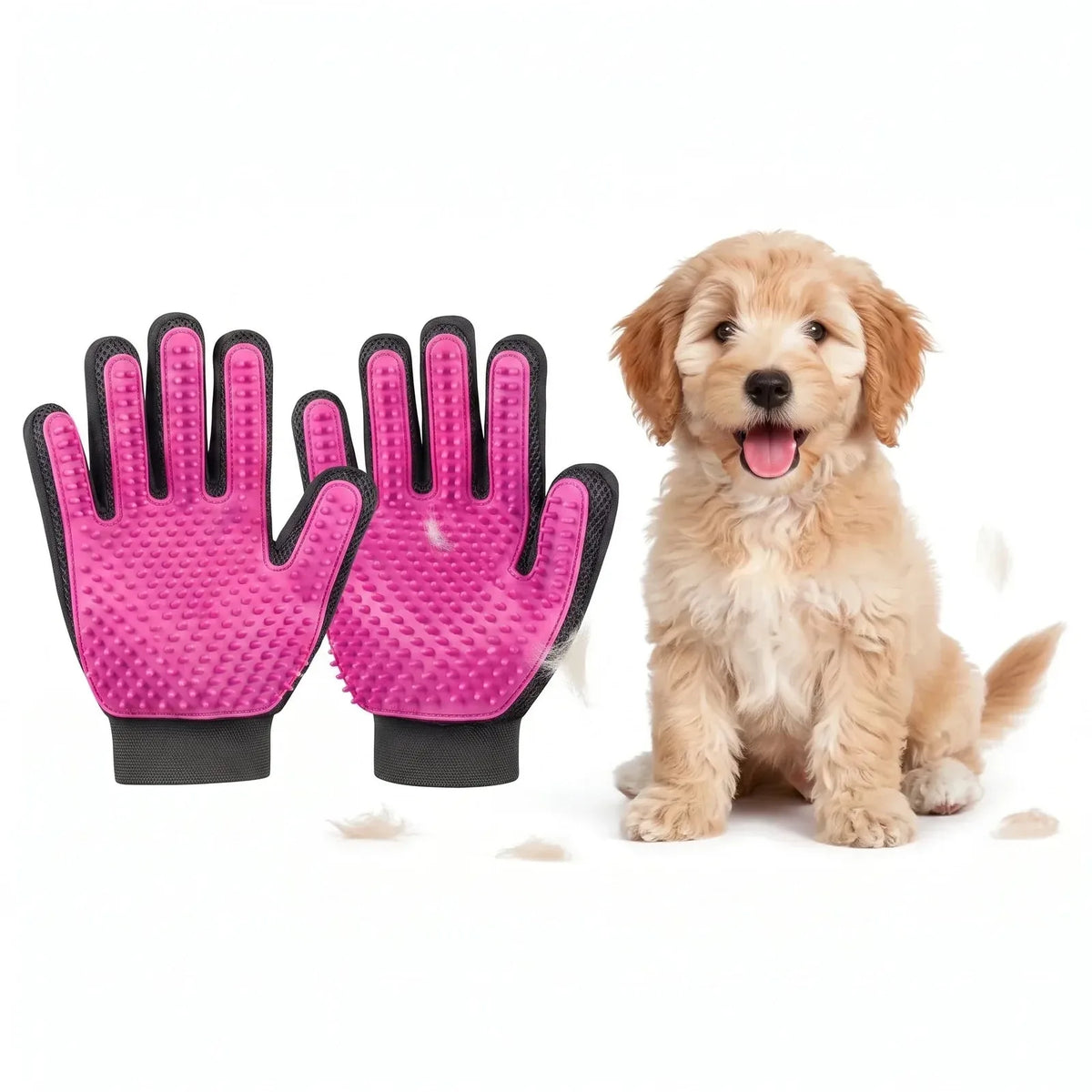 Double-Sided Pet Grooming Gloves – Left & Right Pair