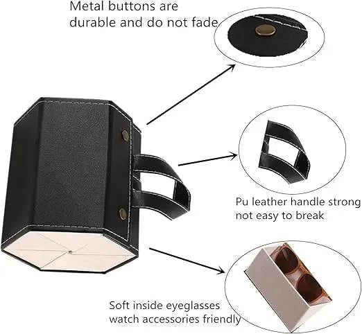 Sunglasses Organizer 6 Slots Travel Glasses Case